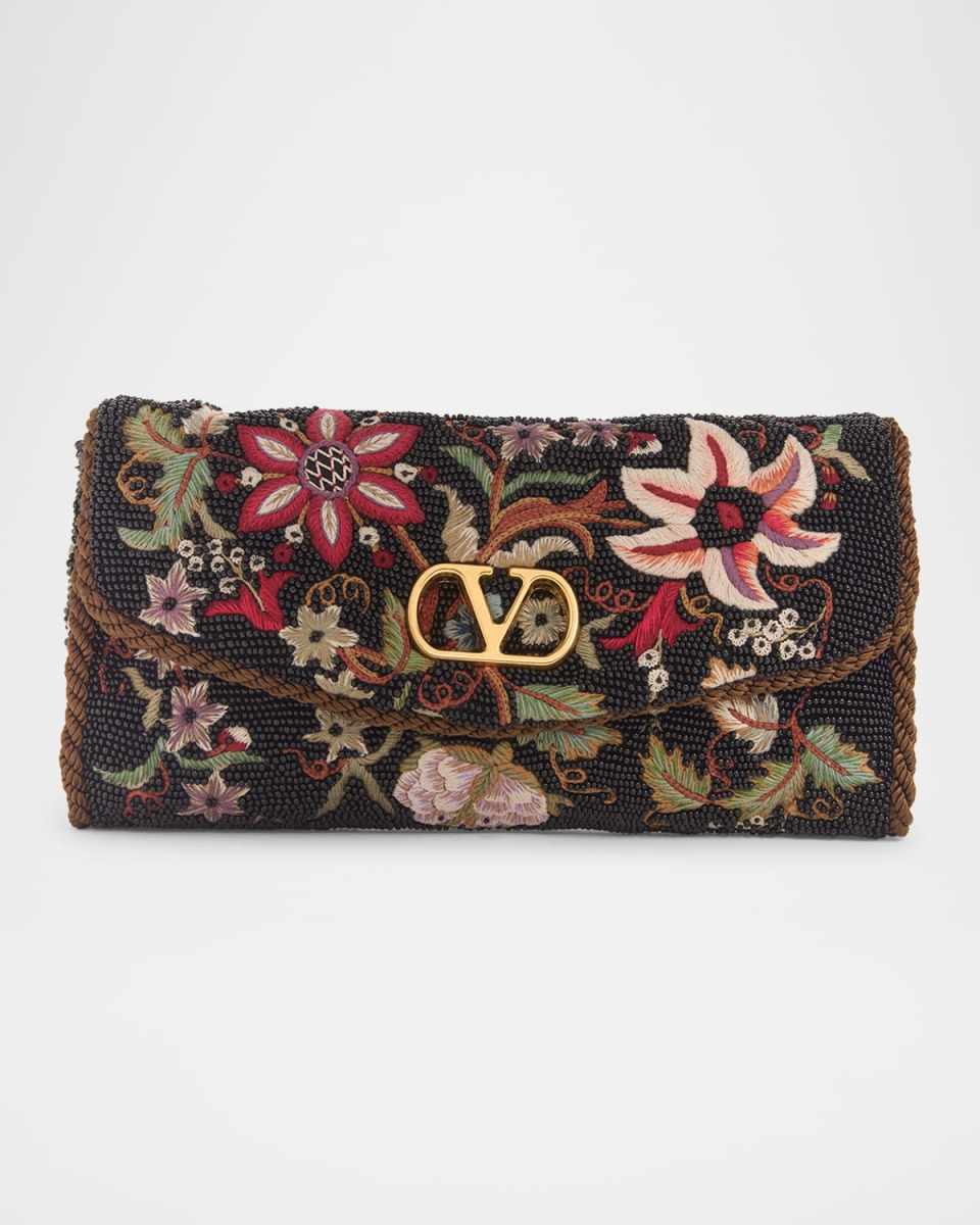 Vain Floral Beaded Shoulder Bag